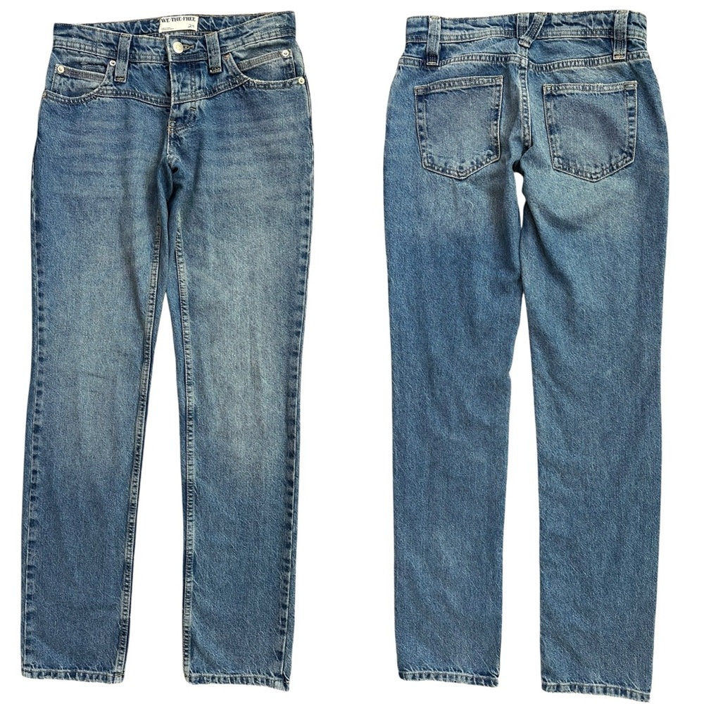 Free People “Shelby” Medium Wash Low Rise Western Straight Leg Jeans Size 24